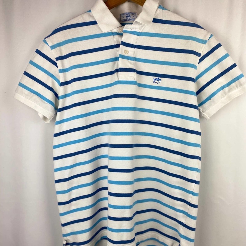 Southern Tide | The Skipjack Polo Blue Stripe | M